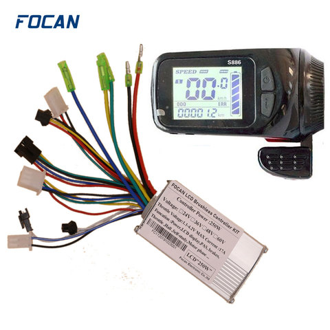 Motor sin escobillas para bicicleta eléctrica, Kit de controlador de 24V/36V/48V, 250W, Panel de pantalla LCD Acelerador de pulgar ► Foto 1/3