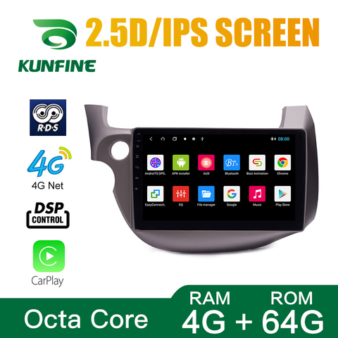 Radio de coche para Honda Fit 2007-2014 LHD/RHD Octa Core, Android 10,0, navegación GPS con DVD para coche, reproductor estéreo sin cubierta, Wifi ► Foto 1/6