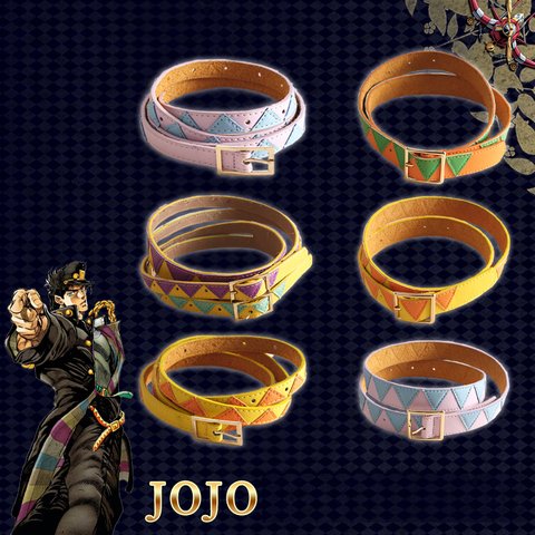 Ajustable JOJO JoJo es extraño aventura Kujo Jotaro Cosplay cinturones accesorios para Cosplay de moda cinturón ondulado Casual cinturón de PU ► Foto 1/6