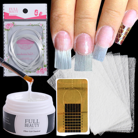 1or 3 unids/set extensión Gel Kit de uñas 15ml gel polaco de seda de fibra de vidrio de Arte de uñas formas cepillo de dedo utensilios para extensiones manicura NF1800 ► Foto 1/6