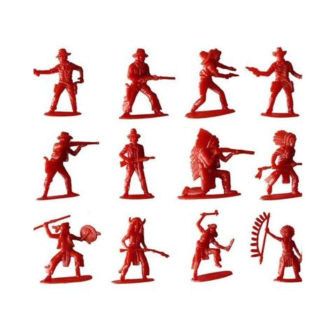 100 unids/pack clásico indios y vaquero figuras de acción soldados del ejército militar modelo Mini regalo niños regalo para niños juguetes de guerra escena accesorio 2017 ► Foto 1/5