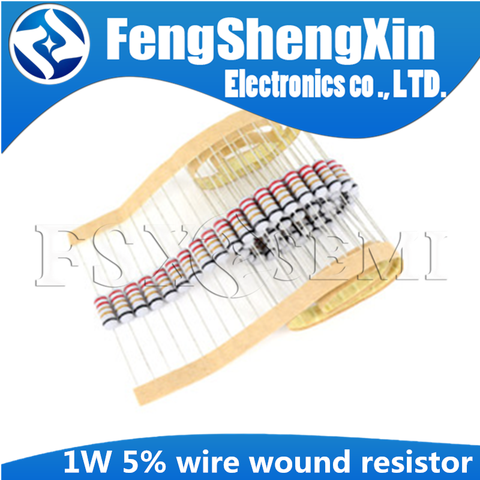 50 unids/lote 1W 5% resistencia al fusible resistor de enrollado de alambre 0.1R 0.15R 0.33R 1R 2R 2.2R 3R 4.7R 5.1R 6.8R 10R 22R 47R 100R ► Foto 1/2