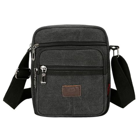Bolso de hombro tipo bandolera de lona para hombre, bandolera informal de viaje con cremallera, Bolso pequeño A la moda, 2022 ► Foto 1/6