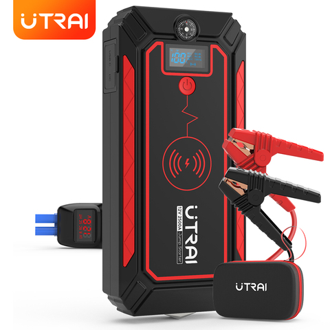 UTRAI-arrancador de batería de coche, Banco de energía de 24000mAh, 2500A, con cargador inalámbrico de 10W, pantalla LCD, martillo de seguridad, arrancador de batería ► Foto 1/6