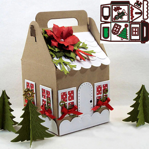 Troqueles de corte de Metal para puerta de árbol, caja de Navidad, plantilla para DIY álbum de recortes de papel, troqueles para hacer tarjetas de fotos ► Foto 1/2