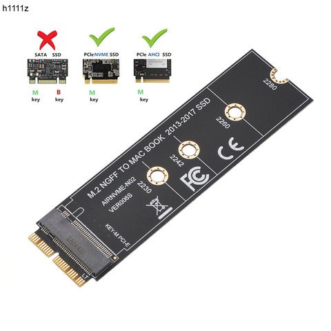 Tarjeta adaptadora M.2 NVME SSD para MacBook Air Pro Retina, Kit actualizado para A1465, A1466, A1398, A1502, NVME/AHCI, 2013-2017 ► Foto 1/6