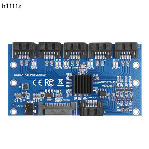 Tarjeta base de controlador caliente, tarjeta de expansión Sata de 1 a 5 puertos Sata3.0, multiplicador de 6Gbps, adaptador de tarjeta elevadora Sata para Comp ► Foto 1/6