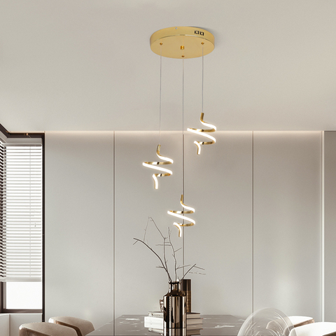 Luces colgantes led chapadas en cromo dorado, diseño moderno para restaurante, luces colgantes, dormitorio, cocina, iluminación interior ► Foto 1/6