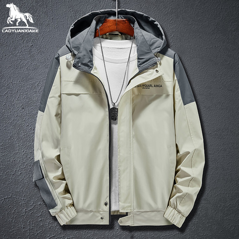 Chaqueta con capucha para hombre, abrigo informal, rompevientos, abrigos de herramientas, 6XL, 7XL, 8XL, novedad de otoño, 9986 ► Foto 1/6