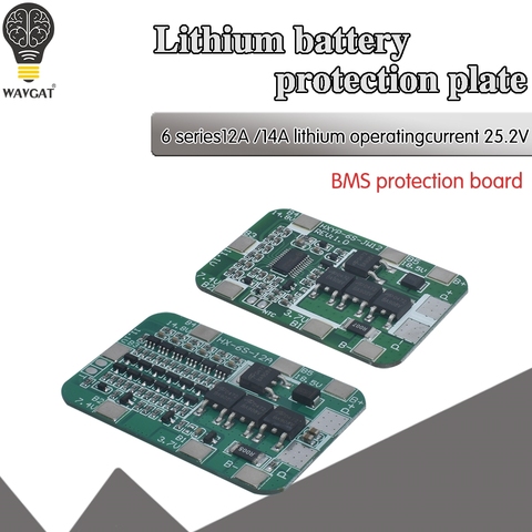 WAVGAT 6 S 15A 24 V PCB protección BMS junta para paquete de 6 18650 Li-Ion de la batería de litio celular módulo DIY kit de ► Foto 1/6