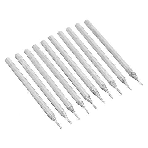 10 Uds. Brocas recubiertas de diamante, broca para joyería, azulejo de vidrio, herramienta de trabajo para azulejos de vidrio 0,4mm/0,7mm/1mm/1,6mm/3mm ► Foto 1/6