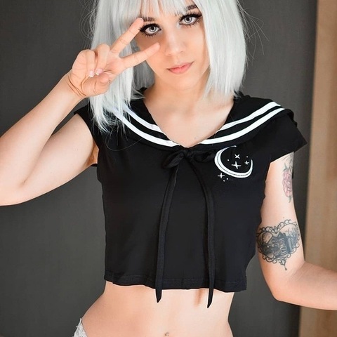 Camiseta de estilo gótico Punk con cuello de Sailor Moon para Club de baile, disfraz de Cosplay con lazo de cuerda, Camiseta corta de verano ► Foto 1/6