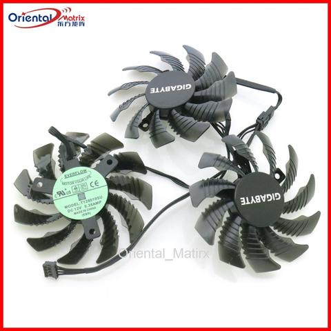 Envío Gratis T128010SM DC12V 0.20AMP 75mm 4Pin VGA ventilador para Gigabyte GTX670 GTX580 560ti GTX770 ventilador de enfriamiento de la tarjeta gráfica ► Foto 1/6