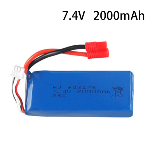 Batería Lipo de 7,4 V y 2000 mAh para cuadricóptero X8C X8W X8G, 7,4 V, 2000 mAh, alta capacidad 903475/cargador ► Foto 1/6