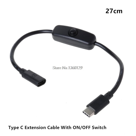 Cable de extensión de USB-C macho a hembra tipo C, interruptor de encendido/apagado para Raspberry Pi 4, Android, venta al por mayor y envío directo ► Foto 1/6