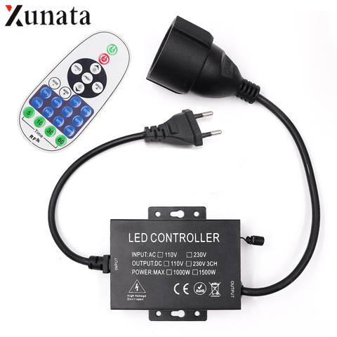 AC 110V 220V LED Strip Dimmer 23 teclas de RF atenuador con mando a distancia para atenuación LED de cadena LED/bombilla LED/LED Strip con US/EU/AU Plug ► Foto 1/6