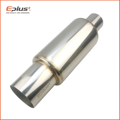 EPLUS-silenciador de tubo de escape para coche y Moto, sistema de escape Universal de acero inoxidable de 304, 51mm, 63mm, plateado y azul ► Foto 1/6