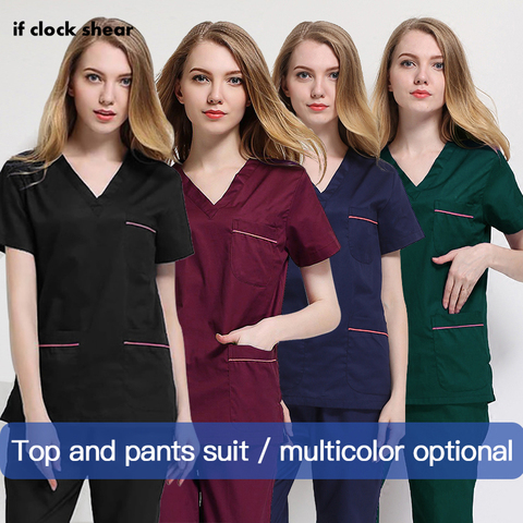 Uniformes de trabajo para salón de belleza, trajes de manga corta para servicios de salud, camisa de trabajo, tops/trajes, disfraces de verano para matorrales, ropa para mujer ► Foto 1/6