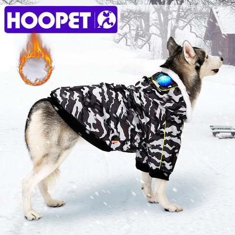 Ropa HOOPET para perros, ropa de invierno cálida de algodón para perros grandes, abrigo de invierno de Color de estilo informal, perro grande 3XL-7XL 2 pies ► Foto 1/6