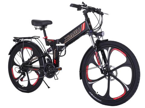 Bicicleta de Montaña eléctrica potente, rueda de 6 radios Magnestium, plegable, 48V, 10AH, 300W, con freno de disco Doble ► Foto 1/6