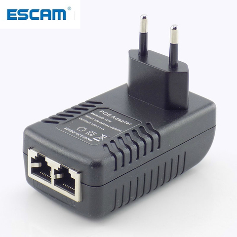 ESCAM 12V 1A inyector POE enchufe de pared interruptor de POE, adaptador de fuente de alimentación adaptador inalámbrico de Ethernet para cámara IP CCTV nos enchufe de la UE G16 ► Foto 1/5