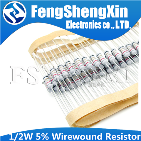 Fusible Resistor para bobinado, 1/2w, 5%, 0.33R, 0.5R, 1R, 2.2R, 3.3R, 4.7R, 5.1R, 10R, 22R, 30R, 33R, 39R, 50 Uds. ► Foto 1/6