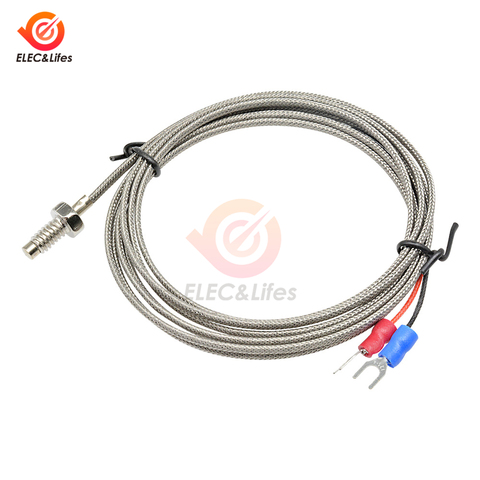 1M 2M tipo K Temperatura del termopar cable sensor Sonda de acero inoxidable térmica Industrial termopar Tester 0-800 grados C ► Foto 1/6