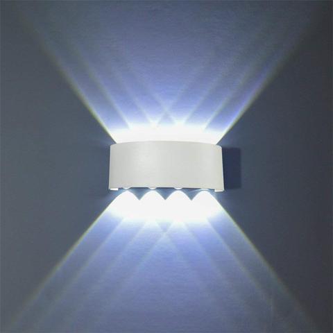 Luz LED de pared de aluminio para exteriores, lámpara de pared impermeable IP65 RGB para valla de jardín, dormitorio, cabecera, sala de estar y escaleras ► Foto 1/6