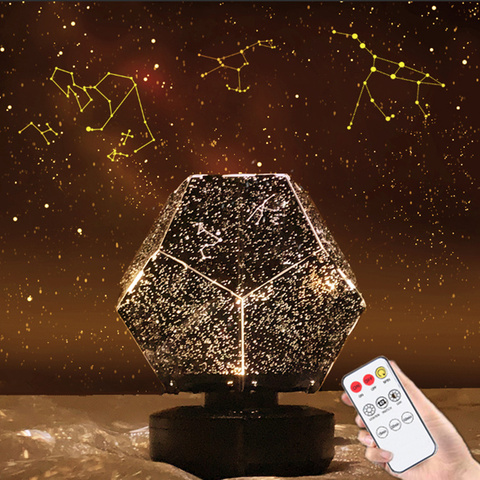 Lámpara de noche de cielo estrellado para la decoración del dormitorio del hogar Luz LED estrella proyector de luces de noche con Control remoto bebé DIY regalo USB carga regalos ► Foto 1/6