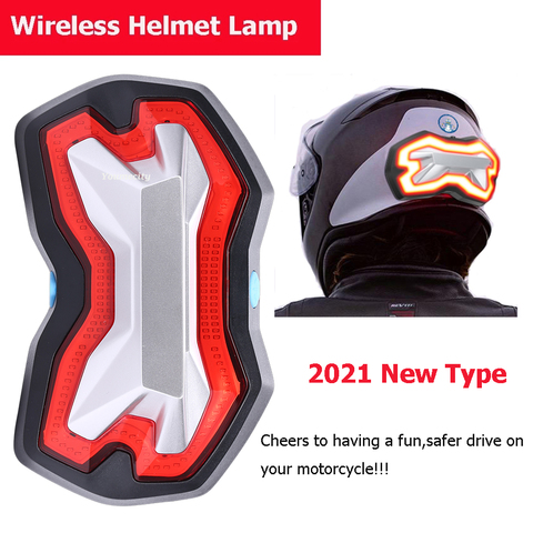 Casco inalámbrico para motocicleta, luz indicadora de señal de giro/Flash intermitente/con batería integrada de gran capacidad ► Foto 1/5