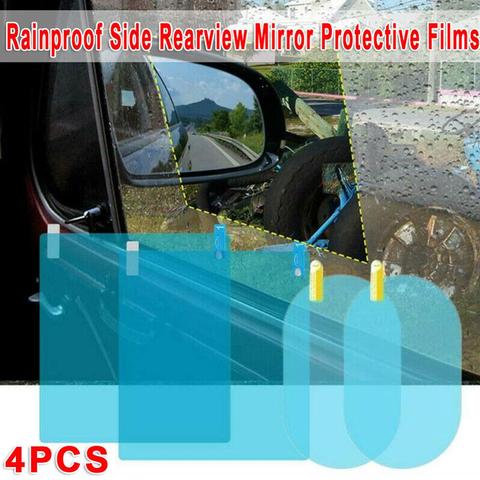 parasol coche parabrisas delantero 4 Uds suave niebla coche de la película trasera película protectora para espejo ventana claro impermeable protector para espejo retrovisor Anti-glare película transparente ► Foto 1/6