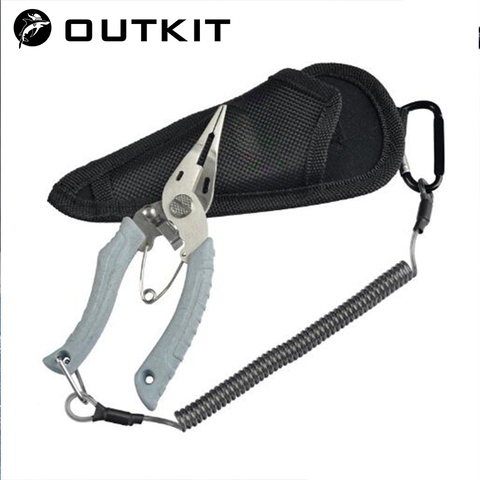 OUTKIT pinza de pesca multifunción Cortador de línea gancho removedor Acero inoxidable tijeras pinzas de pesca accesorios de cuerda ► Foto 1/6