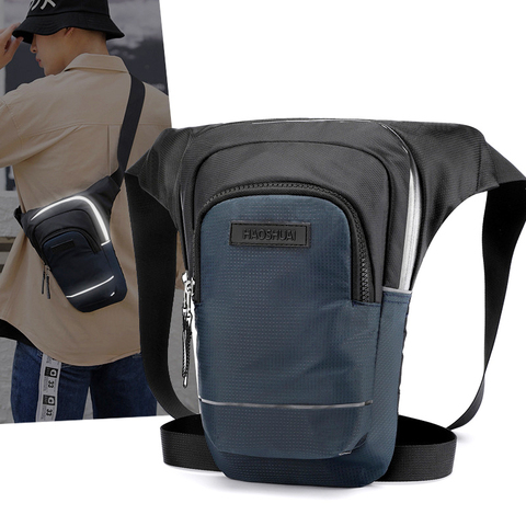 Bolsa cartuchera reflectante para motociclista, bolsa cartuchera reflectante para hombre, bandolera de viaje, bolsos cruzados para la cadera y el cuerpo, riñonera con cinturón de nailon para hombre ► Foto 1/6