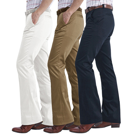 Pantalones acampanados para hombre, pantalón Formal con parte inferior de campana, blanco traje de baile, talla 28 a 37, novedad de otoño y primavera ► Foto 1/6