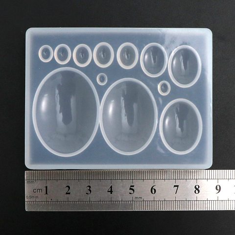 Molde de silicona con pegamento UV para Forma ovalada geométricas, molde de silicona para joyería, hecho a mano, decoración de Moldes de resina epoxi ► Foto 1/6