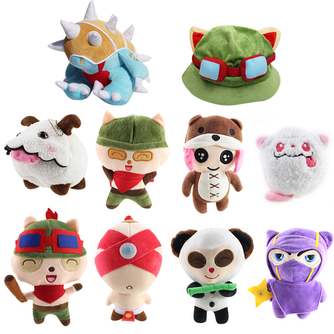 Muñecos de peluche de 11-25cm de la Liga Teemo Poro Rammus, muñecos de peluche Kawaii suaves, sombrero de explorador, Swify, Teemo, los mejores regalos para niños ► Foto 1/6