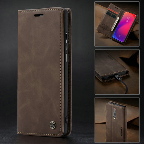 CaseMe carcasa funda para Xiaomi Redmi MI 9T Nota 9 Pro Ultra delgado de cuero Retro cartera caso para Redmi K20 K20Pro Nota 9s ► Foto 1/6