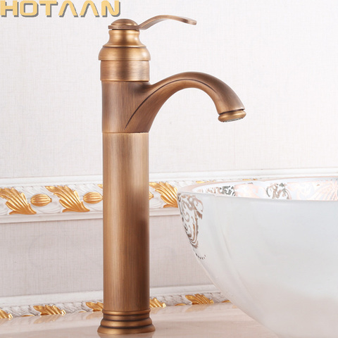 Hotaan-grifo alto de latón para fregadero de baño, grifería única de lavabo caliente y frío, YT-5010 ► Foto 1/6