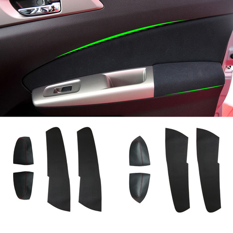 Para Subaru Forester 2008, 2009, 2010, 2011, 2012 de cuero de microfibra 4 Uds puerta reposabrazos Panel de protección de Trim ► Foto 1/6