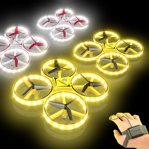 Reloj volador gesto helicóptero UFO RC Drone mano infrarroja flayaball cuadricóptero electrónico inducción interactiva dron juguetes para niños ► Foto 1/6