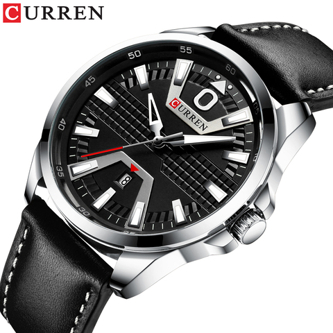 CURREN-Reloj de pulsera de cuarzo de cuero para hombre, cronógrafo de lujo a la moda, creativo, de negocios, con fecha automática, Masculino ► Foto 1/6