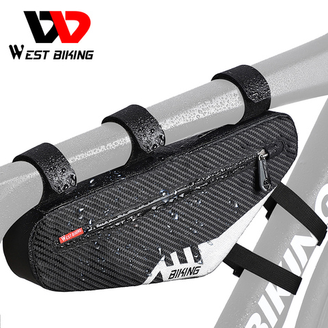 WEST BIKING-bolsas de tubo para ciclismo, resistentes al agua, 2L, marco delantero, herramientas de reparación, bolsa de bicicleta de montaña y carretera, triangular ► Foto 1/6