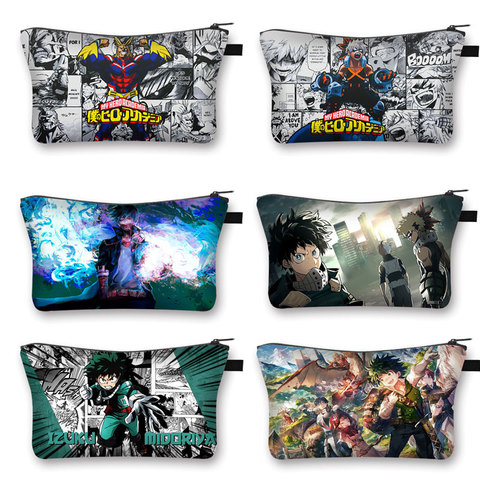 Boku No Hero Academia de Anime para cosméticos para mujer, bolsa de maquillaje de Anime para chicas, bolso de almacenamiento portátil, Mini bolso de viaje ► Foto 1/6