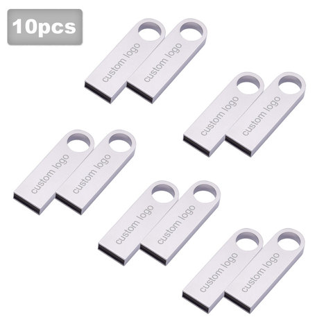 Unidad flash usb de 4GB, 8GB, 16GB, 32GB, 64GB, tarjeta de memoria pendrive con llave de Metal a prueba de agua, más de 10 uds, logotipo gratis ► Foto 1/6