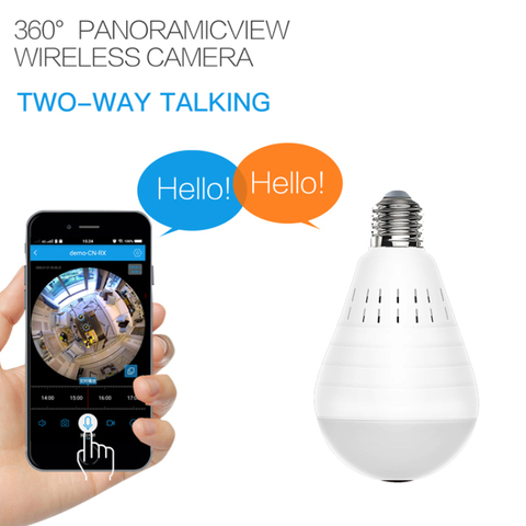 Panoramic Bulb Light Camera 960P Full HD 2mp 360 Degree Fisheye Wi-fi Wireless LED Light Lamp IP P2P E27 Dome Security Cam ► Foto 1/6