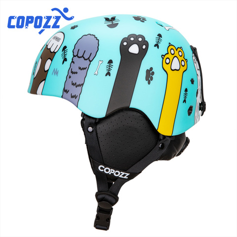 COPOZZ-casco de esquí de dibujos animados moldeado integralmente, protección para Ciclismo de Carretera de montaña, accesorios deportivos para adultos y niños ► Foto 1/6