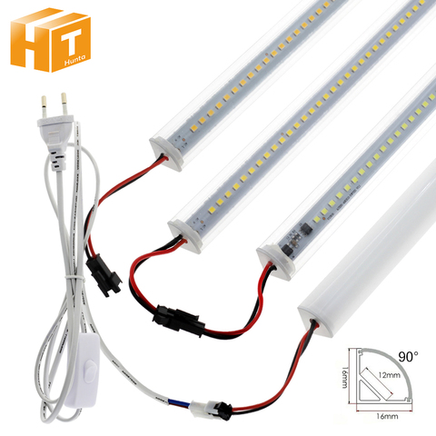 Barra de luz LED en forma de V, 220V, 8W, 50cm, 72LED, tubos de esquina de pared, luz de cocina debajo del armario, juego de 1-6 Uds. ► Foto 1/6