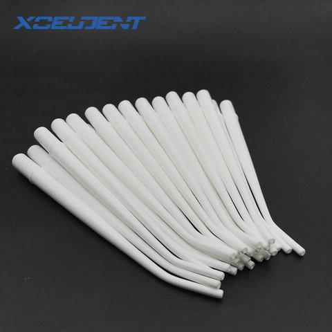 25 uds desechables Puntas curvadas quirúrgico aspirador eyector de Saliva Dental consejos odontología instrumento ► Foto 1/6