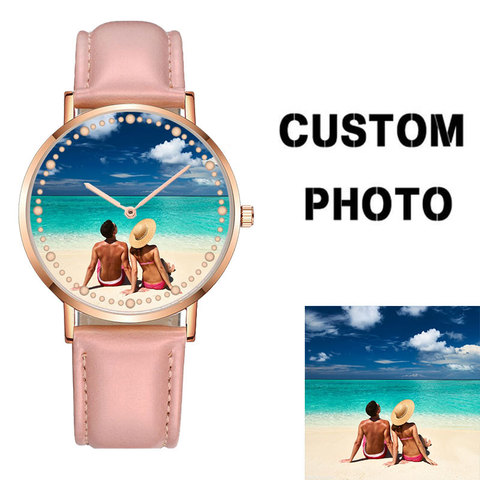 CL016-Reloj de pulsera personalizado con tu propio logotipo, con foto y nombre, regalo para novio/novia ► Foto 1/6