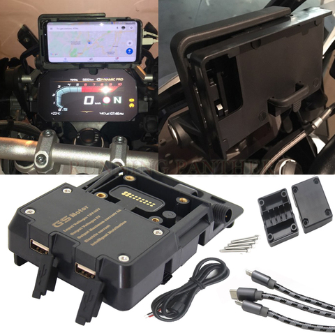 Cargador USB para motocicleta, GPS, teléfono móvil, soporte de carga inalámbrica para BMW R1200GS r1200 GS ► Foto 1/6